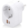 Enchufe aisens asps-1a1c06-w/ 1 toma de corriente/ 1 usb tipo-c pd/ 1 usb/ blanco