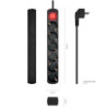 Regleta con interruptor aisens a154-0536/ 6 tomas de corriente/ cable 1.4m/ negro