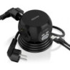 Regleta con interruptor aisens asps-2a2c05-bk/ 3 tomas de corriente/ 2 usb tipo-c/ 2 usb/ cable 1.4m/ negro