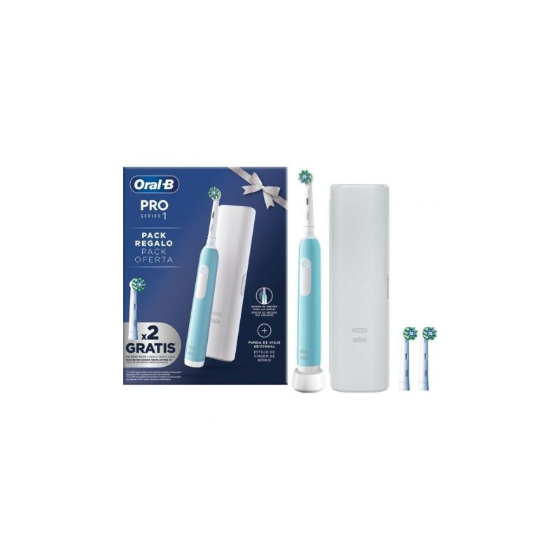 Cepillo dental braun oral-b pro series 1/ incluye 2 recambios/ azul