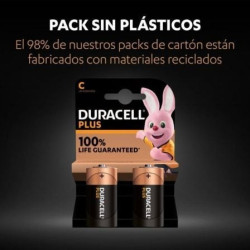 Pack de 2 pilas c duracell  lr14/ 1.5v/ alcalinas