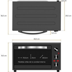 Horno de sobremesa grunkel hr-28n rm/ 1600w/ capacidad 28l