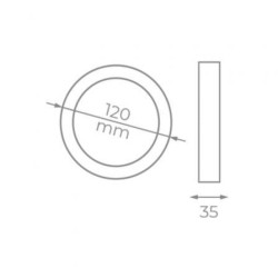 Downlight iglux sup-102307-nb v2/ circular/ 120 x 35mm/ potencia 7w/ 540 lúmenes/ 4000k/ blanco