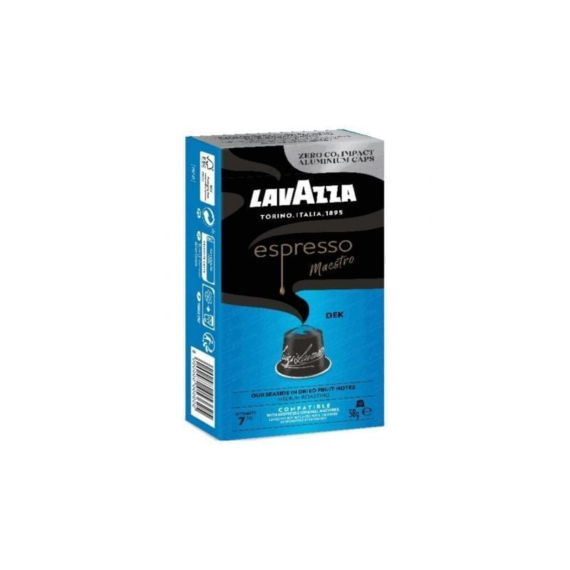 Cápsula lavazza espresso maestro dek descafeinado para cafeteras nespresso/ caja de 10