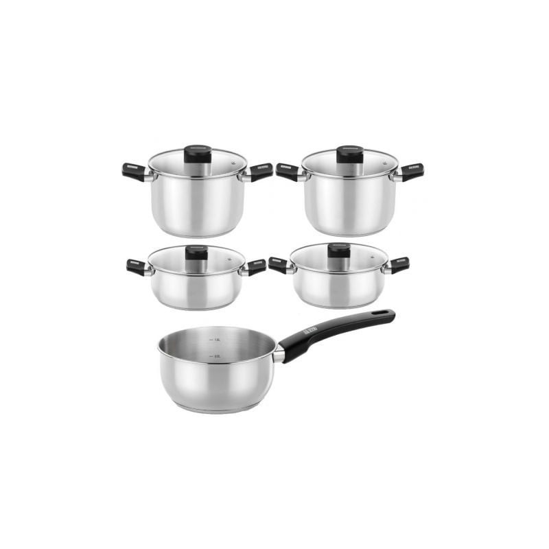 Pack batería de cocina elite monix m240002/ cazo 14cm/ ollas 20 - 24cm/ cacerolas 20 - 24cm/ acero inoxidable/ apta para