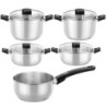 Pack batería de cocina elite monix m240002/ cazo 14cm/ ollas 20 - 24cm/ cacerolas 20 - 24cm/ acero inoxidable/ apta para