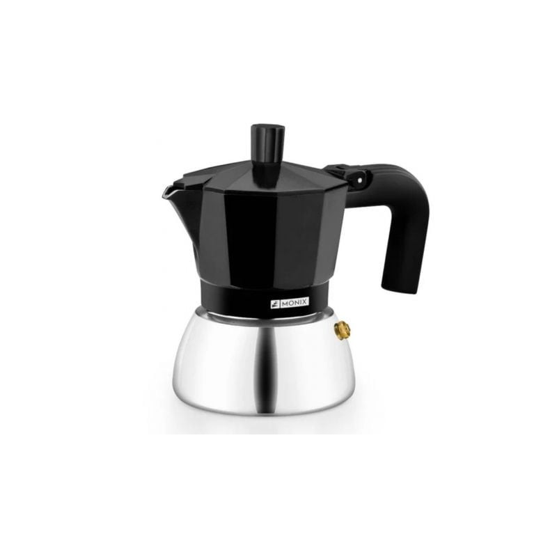 Cafetera italiana monix induction inox m863003/ 3 tazas/ negra