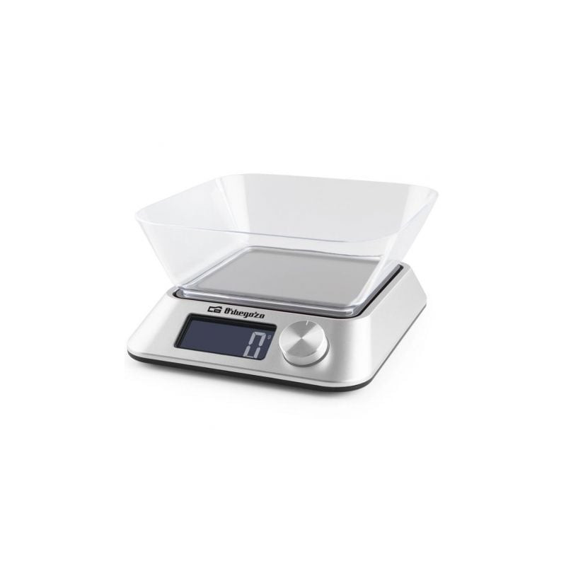 Báscula de cocina electrónica orbegozo pc 1030/ hasta 5kg/ plata