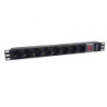 Regleta con interruptor phasak bns 1520/ 8 tomas de corriente/ cable 3m/ negro