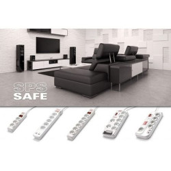 Regleta con interruptor salicru sps safe 3/ 3 tomas de corriente/ cable 1.5m/ blanca