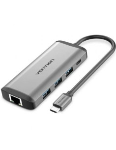 Docking USB Tipo-C Vention CNDHB/ 1xHDMI/ 3xUSB/ 1xUSB Tipo-C PD/ 1xRJ45/ 1xLector tarjetas/ Gris