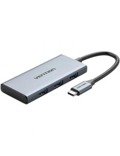 Docking USB Tipo-C Vention TOOHB/ 1xHDMI/ 3xUSB/ 1xLector Tarjetas SD y MicroSD/ Gris