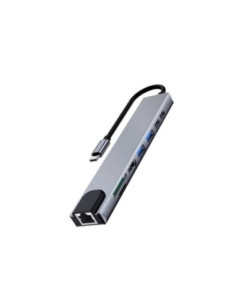 EWENT DOCKING MULTIPUERTO USB-C, 8 en 1, HDMI 4K