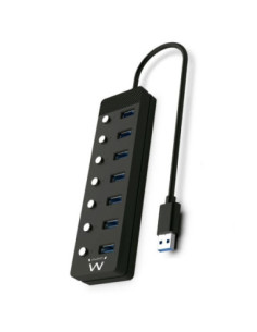 EWENT Hub usb-usb-c 7 ptos interruptor c/alimen.