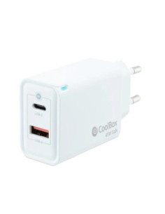 Coolbox Cargador Pared GAN 45W USB-C/USB-A