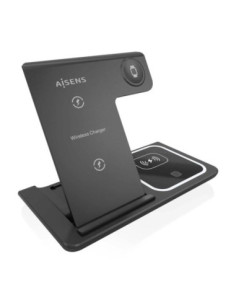 AISENS Cargador inalambrico USB-C 3 EN1 15w NEGRO