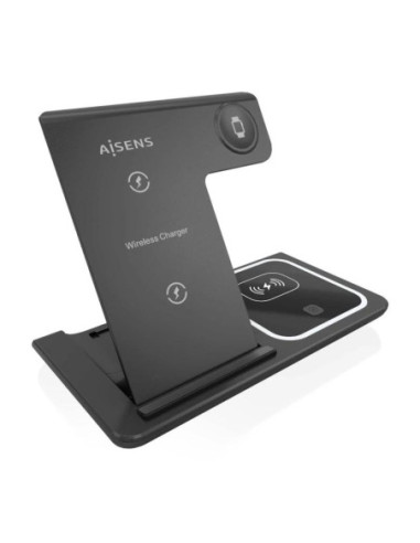 AISENS Cargador inalambrico USB-C 3 EN1 15w NEGRO