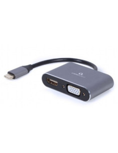 Gembird Adaptador USB Type-C a HDMI /VGA Gris