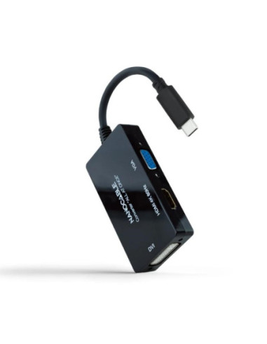 Nanocable Conversor USB-C a HDMI/DVI/VGA 20 cm
