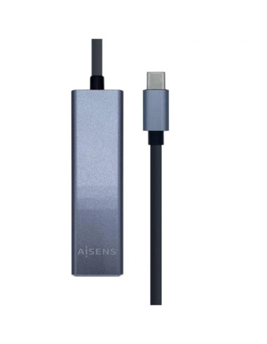 Aisens Conversor USB 3.1 Ethernet + 3 USB3.0 gris