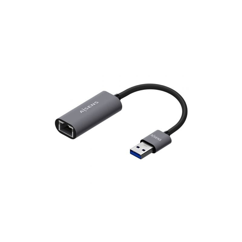 Adaptador usb 3.0 aisens a106-0708/ usb macho - rj45 hembra/ 15cm/ gris