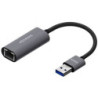 Adaptador usb 3.0 aisens a106-0708/ usb macho - rj45 hembra/ 15cm/ gris