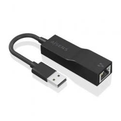 Adaptador usb 3.0 aisens a106-0766/ usb macho - rj45 hembra/ 15cm/ negro