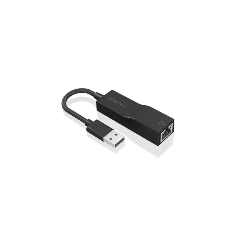 Adaptador usb 3.0 aisens a106-0766/ usb macho - rj45 hembra/ 15cm/ negro