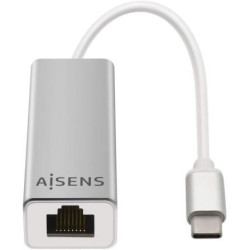 Adaptador usb tipo-c - rj45 aisens a109-0341/ 1000mbps/ usb tipo-c macho - rj45 hembra