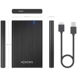 Caja externa para disco duro de 2.5' aisens ase-2528b/ usb 3.1