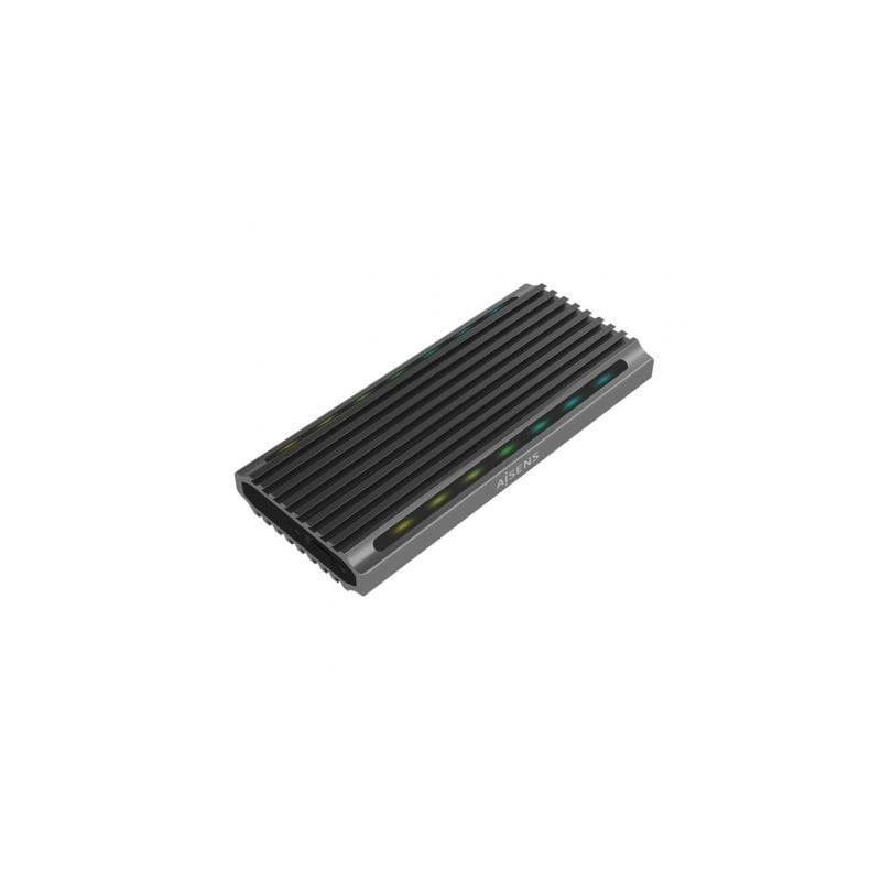 Caja externa para disco ssd m.2 sata/nvme aisens asm2-rgb011gr/ usb 3.2 gen2/ sin tornillos