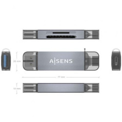 Lector de tarjetas externo aisens ascr-2ac08-gr/ usb 3.1