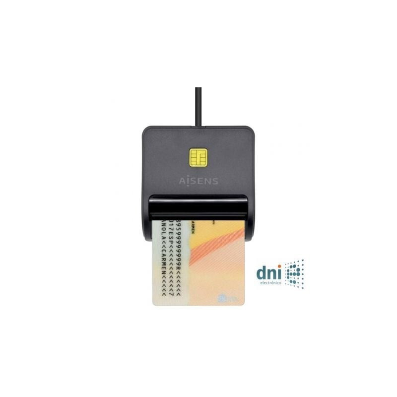 Lector de dni aisens ascr-sn01-bk/ negro