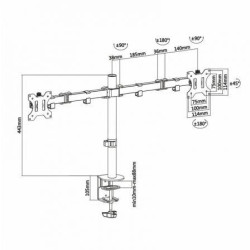 Soporte para 2 monitores aisens dt32tsr-041/ hasta 8kg