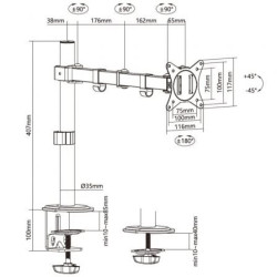 Soporte para monitor y tv aisens dt32tsr-147/ hasta 9kg