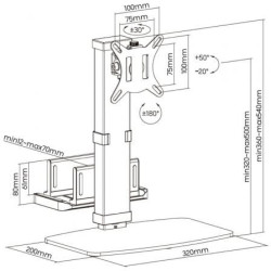 Soporte para monitor,tv y minipc aisens dt32tsr-165/ hasta 8kg