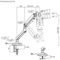 Soporte gaming para monitor aisens dt32tsr-295/ hasta 9kg