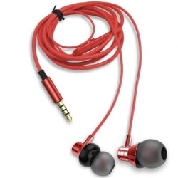 Auriculares intrauditivos aiwa estm-50rd/ con micrófono/ jack 3.5/ rojos