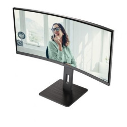 Monitor profesional curvo aoc cu34p3cv 34'/ wqhd/ multimedia/ regulable en altura/ negro