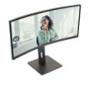 Monitor profesional curvo aoc cu34p3cv 34'/ wqhd/ multimedia/ regulable en altura/ negro