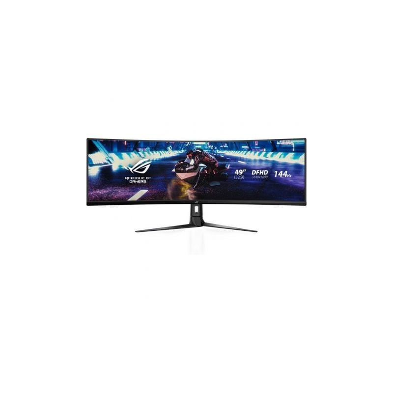 Monitor gaming ultrapanorámico curvo asus rog strix xg49vq 49'/ dual uhd/ 4ms/ 144hz/ va/ multimedia/ negro