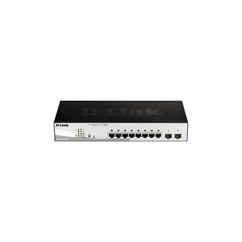 Switch gestionado d-link dgs-1210-08p/ 8 puertos/ rj45 10/100/1000/ sfp/ poe