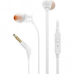 Auriculares intrauditivos jbl tune 160/ con micrófono/ jack 3.5/ blancos