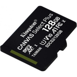 Tarjeta de memoria kingston canvas select plus 128gb microsd xc/ clase 10/ 100mbs