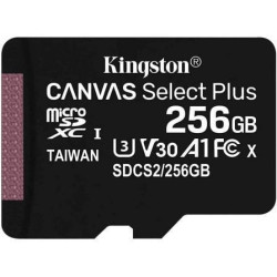 Tarjeta de memoria kingston canvas select plus 256gb microsd xc/ clase 10/ 100mbs