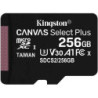 Tarjeta de memoria kingston canvas select plus 256gb microsd xc/ clase 10/ 100mbs