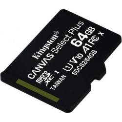 Tarjeta de memoria kingston canvas select plus 64gb microsd xc/ clase 10/ 100mbs