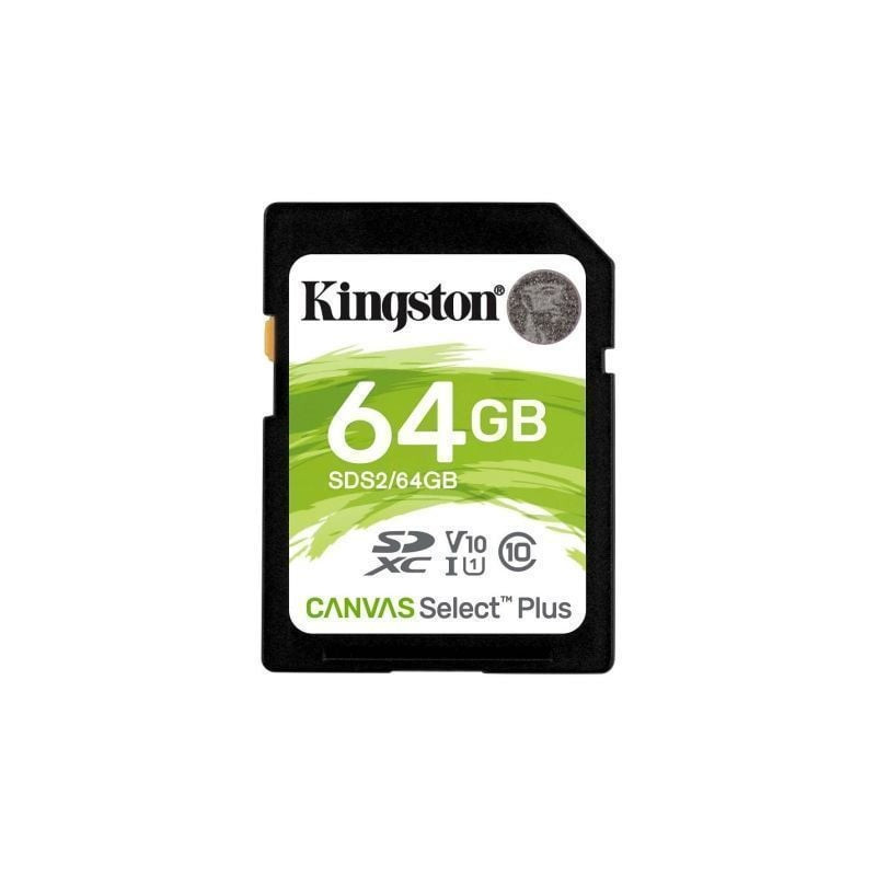 Tarjeta de memoria kingston canvas select plus 64gb sd xc/ clase 10/ 100mbs