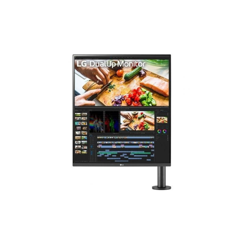 Monitor profesional lg dualup ergo 28mq780-b 27.6'/ sdqhd/ multimedia/ regulable en altura/ negro