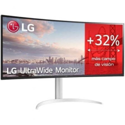 Monitor profesional ultrapanorámico lg ultrawide 34wq650-w 34'/ wfhd/ multimedia/ regulable en altura/ plata y blanco